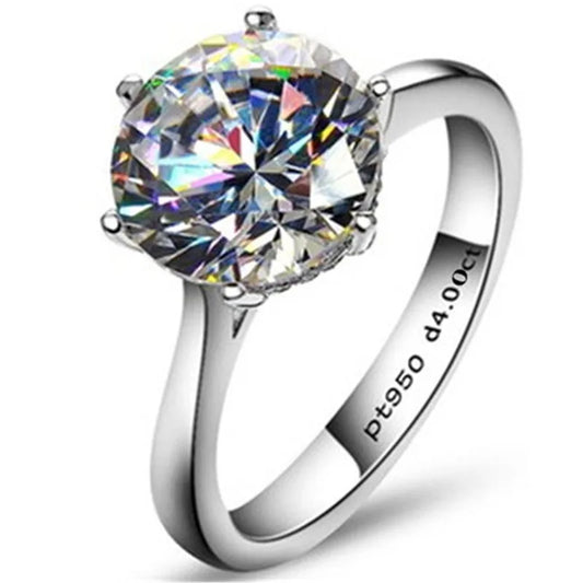 Orb GRA Certified Platinum Vermeil Moissanite Diamond Solitaire Ring