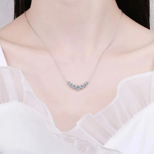 Ophelia Pendant Necklace – Radiant 7 Moissanite Diamonds in 950 Platinum Vermeil