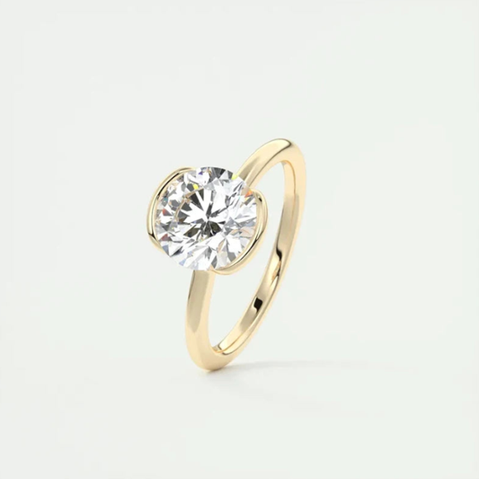 Pegasi Solitaire 1-Carat Moissanite Ring – Modern Elegance with a Stackable Twist