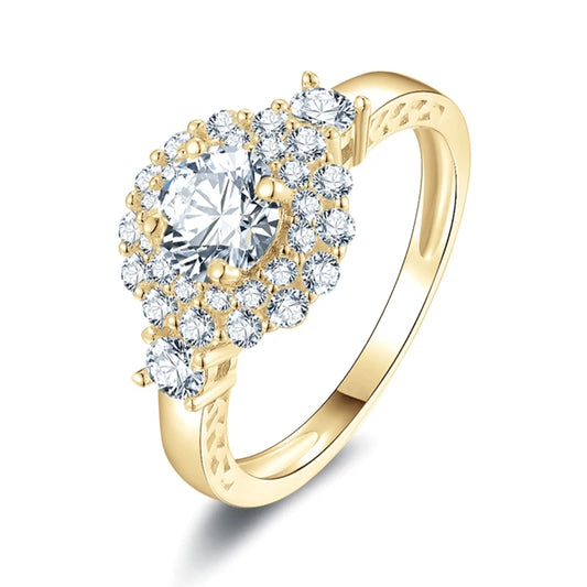 Trifid 0.6ct Gembellish™ Moissanite Cluster Wedding Ring in 10K Solid Gold