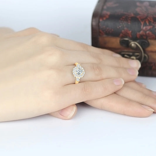 Trifid 0.6ct Gembellish™ Moissanite Cluster Wedding Ring in 10K Solid Gold