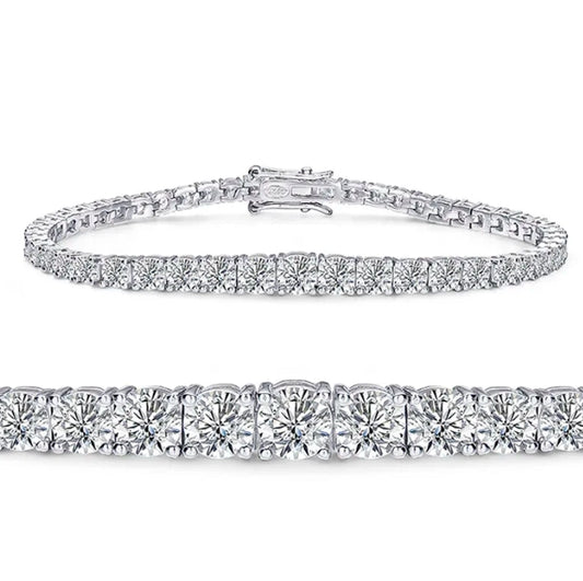 Zephyra Gradient Moissanite Tennis Bracelet: S925 Sterling Silver