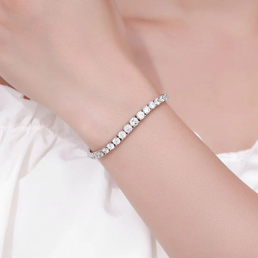 Zephyra Gradient Moissanite Tennis Bracelet: S925 Sterling Silver