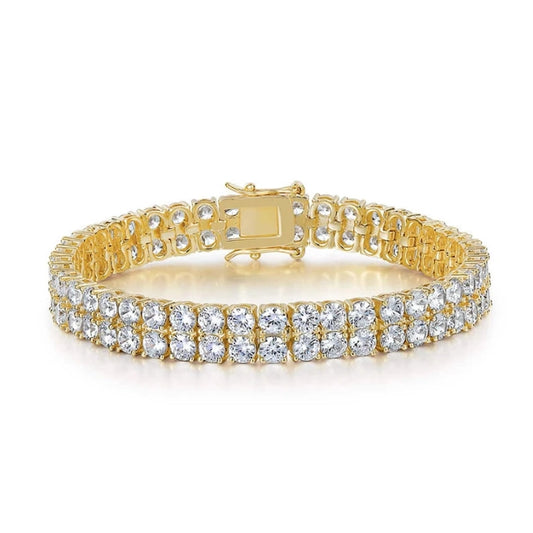 Eros Double Row Moissanite Tennis Bracelet – Elegance in Every Detail