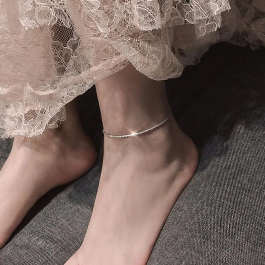Minimalist 925 Sterling Silver Fashion Anklets For Women